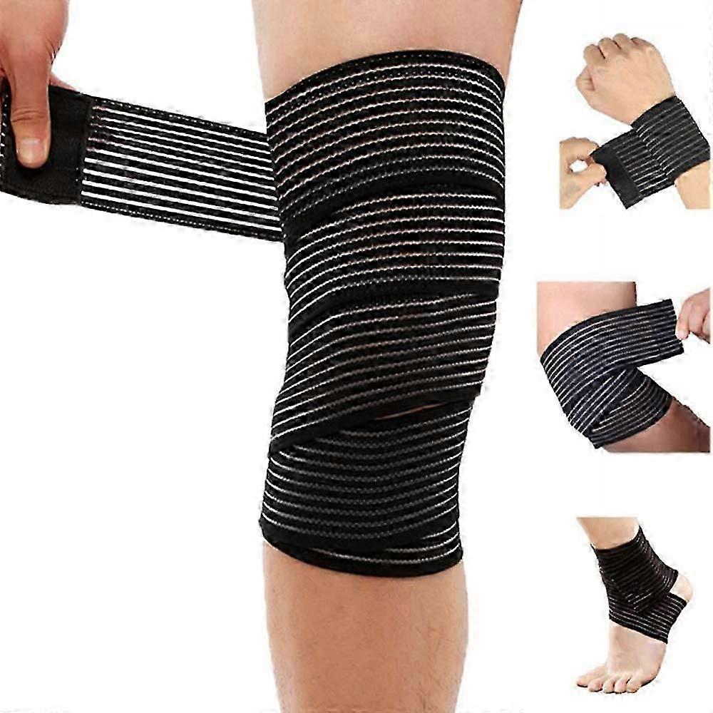 unique Extra Long Elastic Compression Knee Brace Wrap for patellar tendon support strap