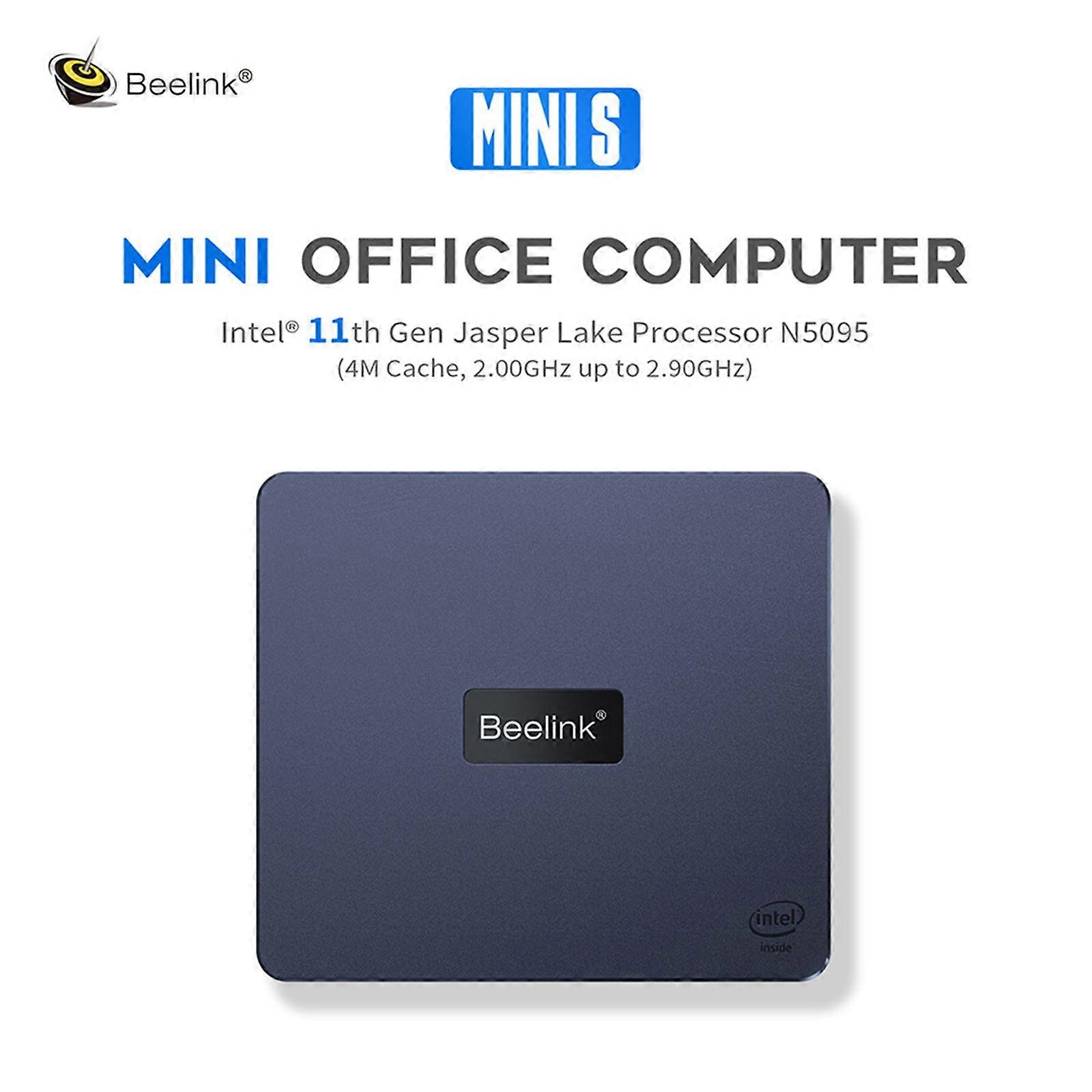 Beelink MINI S N5095 Mini PC Windows 11 OS Desktop Gaming PC Computer 4K Media Player HDMI Dual Screen Intel N5095 16GB DDR4 256GB SSD 2.4G/5G Dual Ba