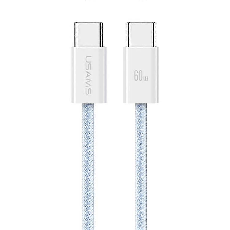 USAMS US-SJ656 U86 1.2m PD 60W Fast Charging Cable Type-C to Type-C Rainbow Braided Cord