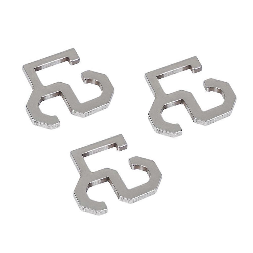 2pcs Outdoor Camping Tent Wind Rope Buckle Hook Storage Buckle Stainless Steel Outdoor Camping Wind Rope Stopper 2.8x24cm