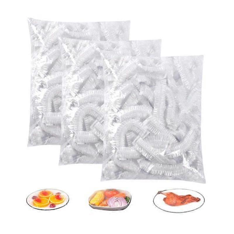 300PCS Reusable Food Wrap Reusable Food Wrap Disposable Plastic Elastic Stretch Film Food Storage Bags