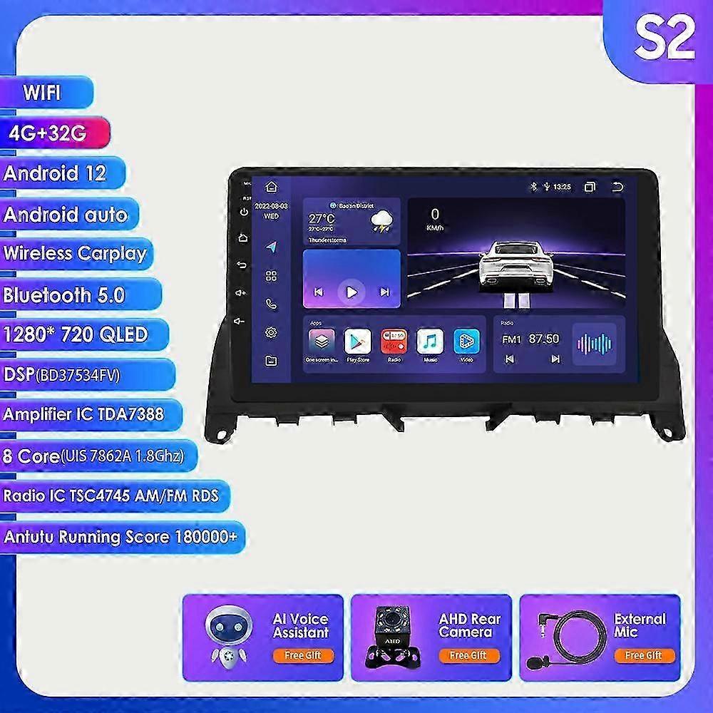 S5 Car Android Stereo Multimedia Player for Mercedes Benz C Class 3 W204 S204 2007 2008 2009 2010 Carpaly GPS Auto Audio Video