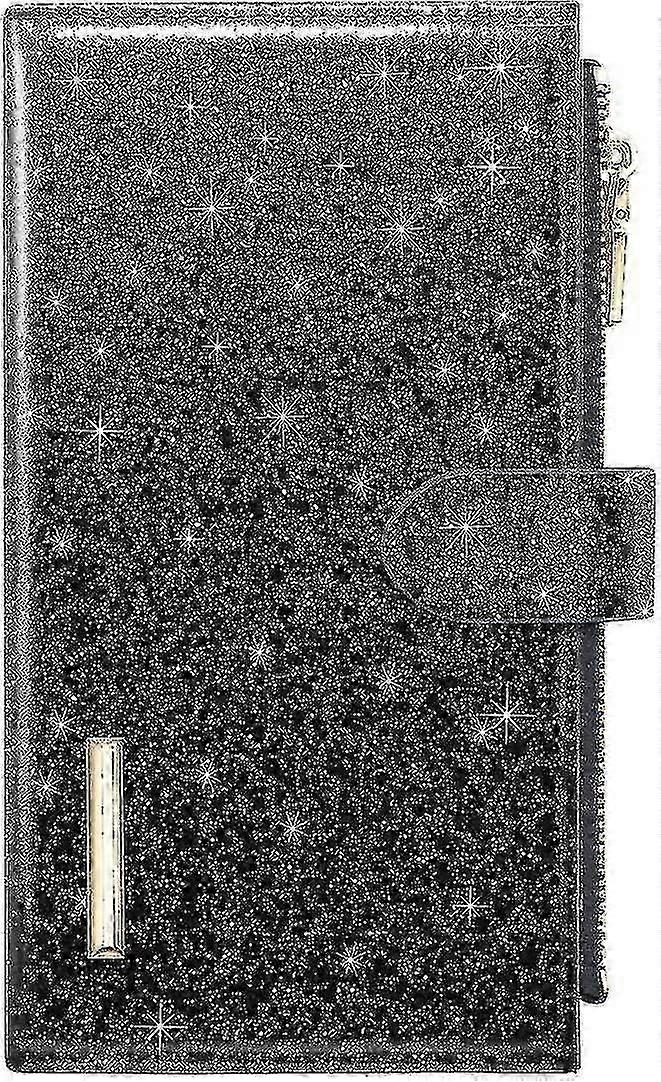 Womens Rfid Bloc Glitter Izer Bifold Et With Double Zipper Pocket, Glitter
