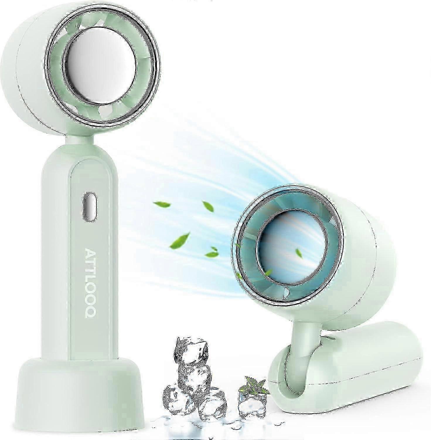 Handheld fan, Portable Handheld Fan - Attlooq Mini Personal Fan, Usb Rechargeable Battery Operated Hand Fan, 3 Speeds Adjustable Foldable Small Desk