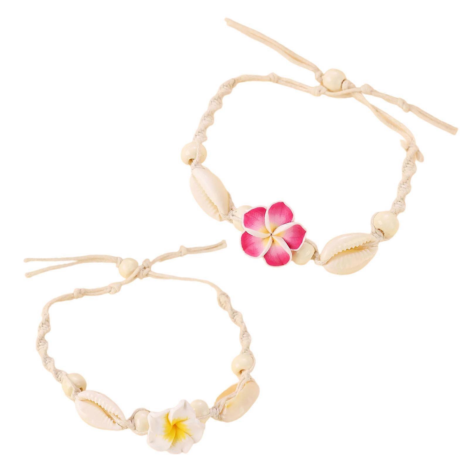 Adjustable Floral Anklet Accessory Versatile Beach Flower Anklet Accessory Adjustable Woven Footchain for All Sizes
