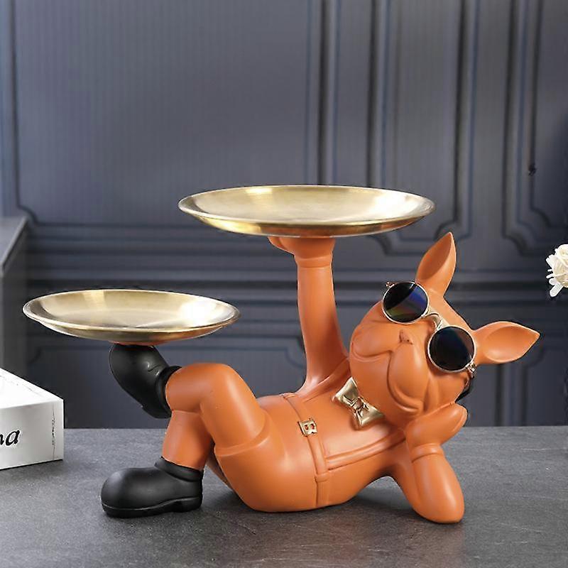 Creative Fortune Dog Decoration Porch Key Storage Tray Desktop Candy Plate Home Decoration