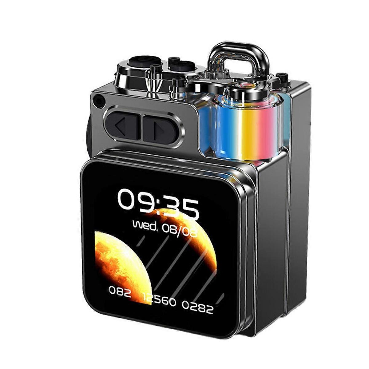 Wireless Bluetooth Metal Mechanical Speaker LED Display Screen with RGB Desktop Subwoofer Support C