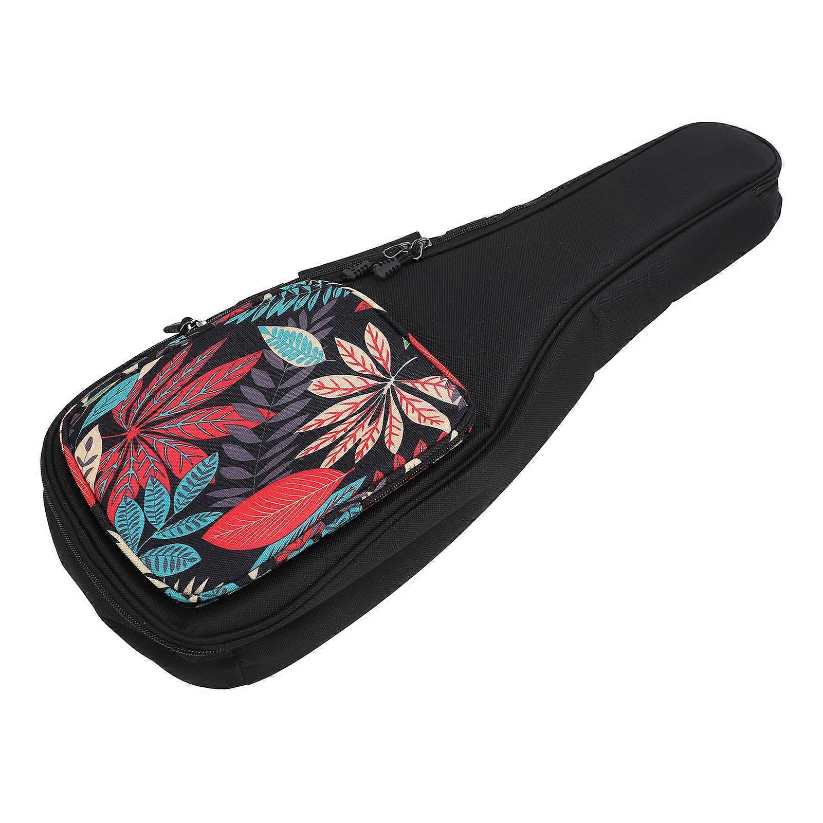Ukulele Backpack Thickened Adjustable Shoulder Strap Stylish Pattern Ukulele Carry Bag String Instrument Case 21 Inch