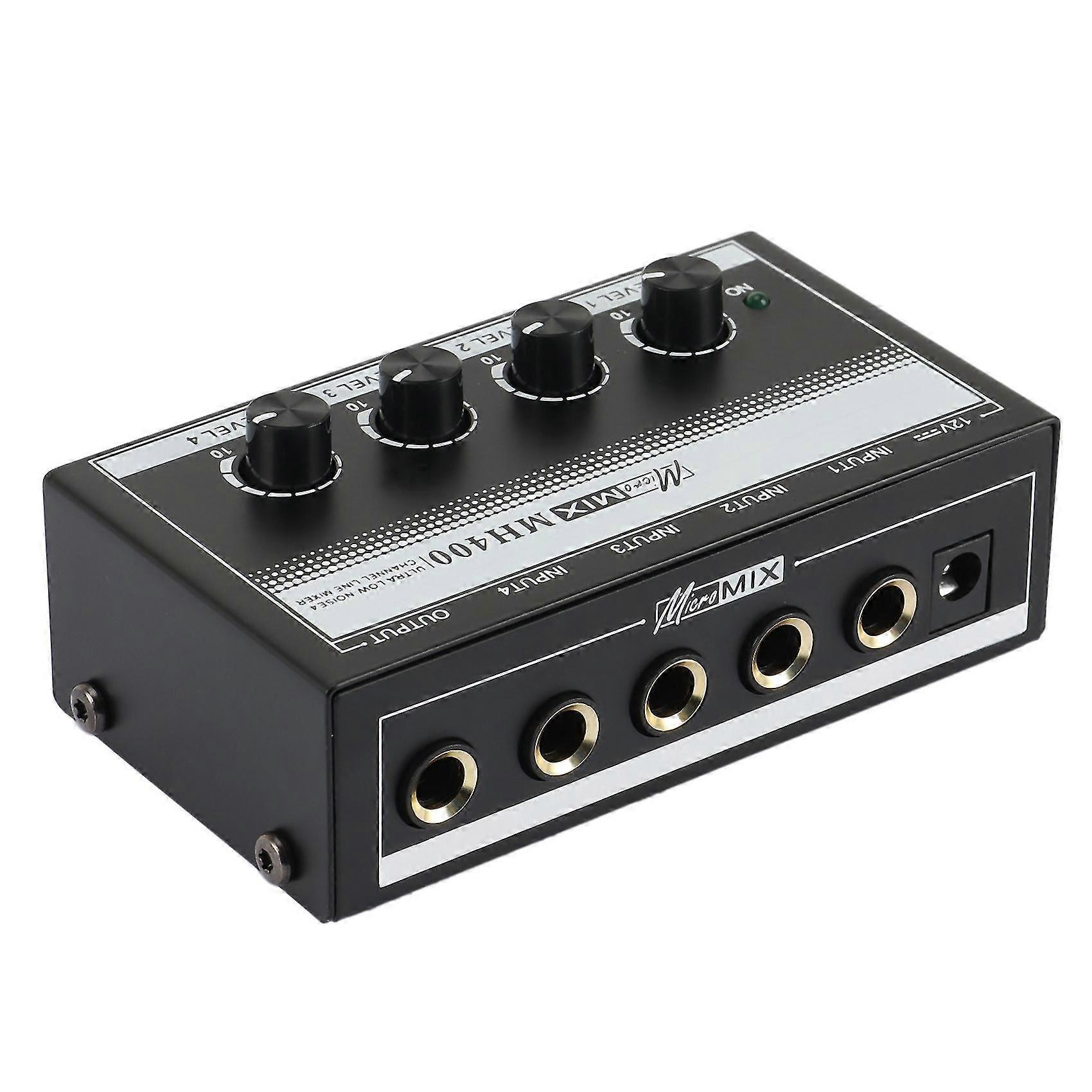 4 Channel Professional Sound Mixer Low-Noise Audio Sound Mixer Amplifier for Keyboards,Musical Inst