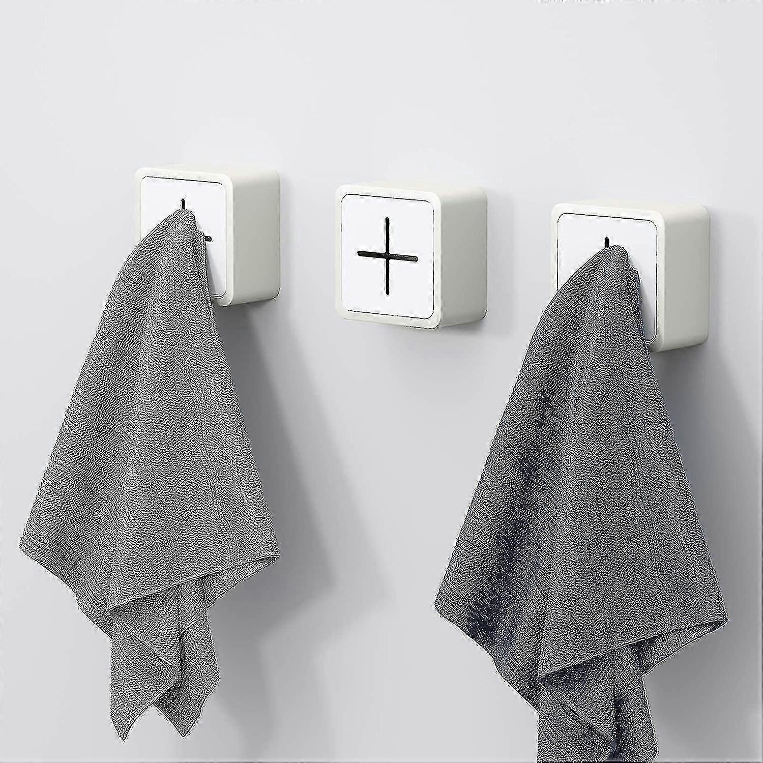 3 Pack Kitchen Towel Hooks - Self Adhesive Towel Holders