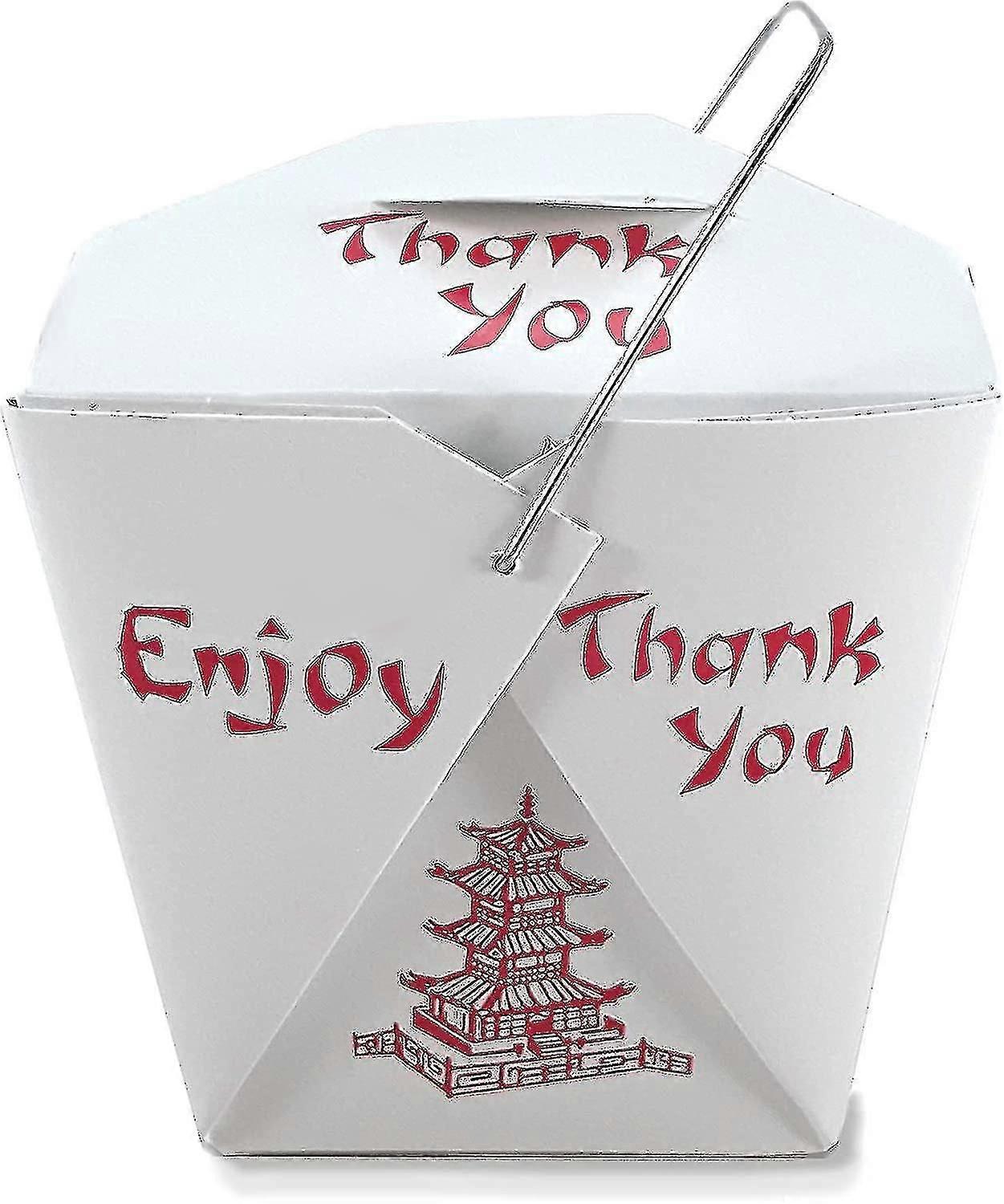 Pack Of 50 Chinese Take Out Boxes Pagoda 16 Oz/pint Size Party Favor And Food Pail (50)-Yvan