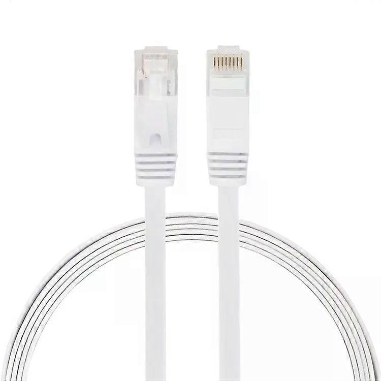 CAT6 Flat Ethernet Cable-1m Ultra-thin RJ45 Network Lead,White White
