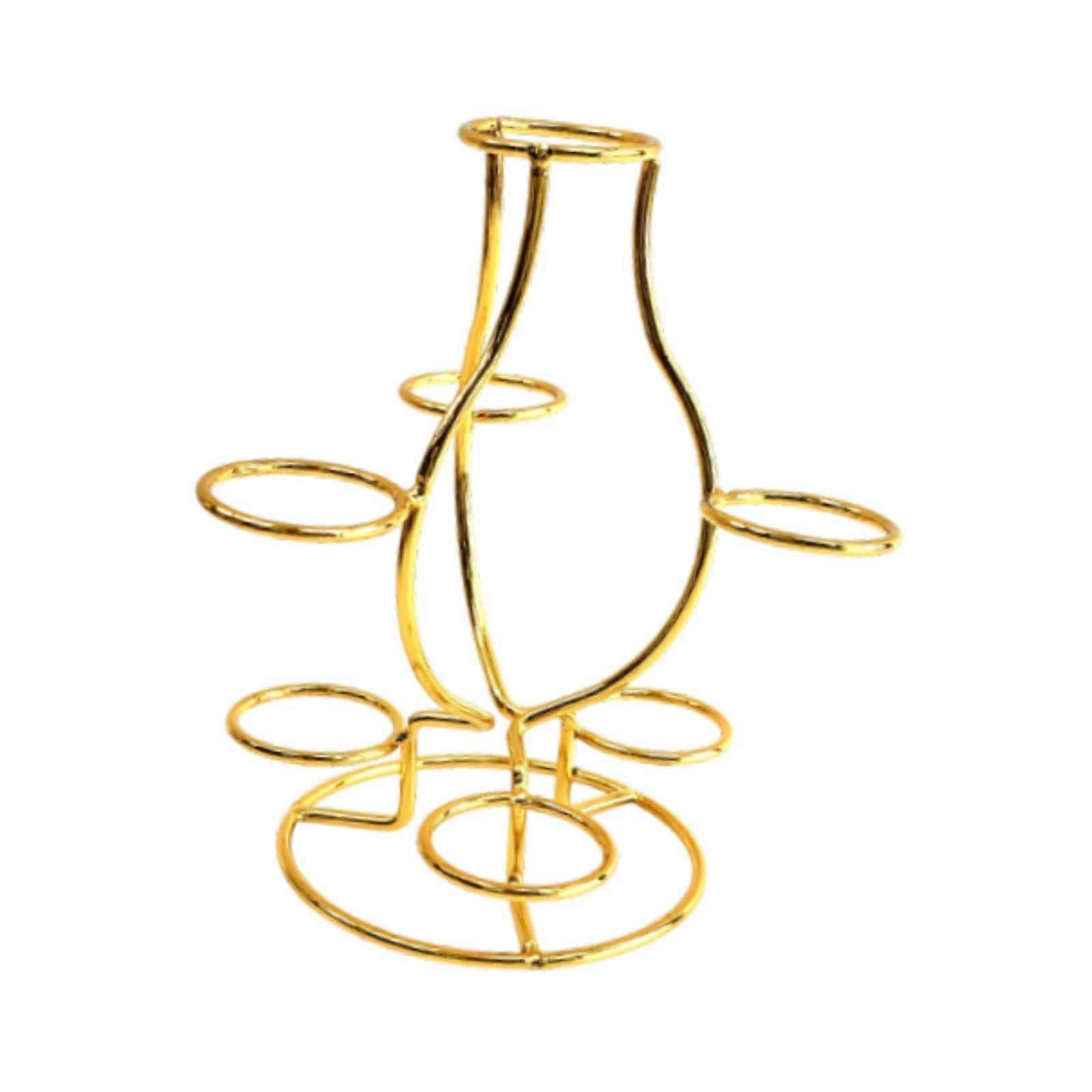 Metal Sphere Display Stand For Seven Spheres Gold Finish Sphere Rack Table Centerpiece