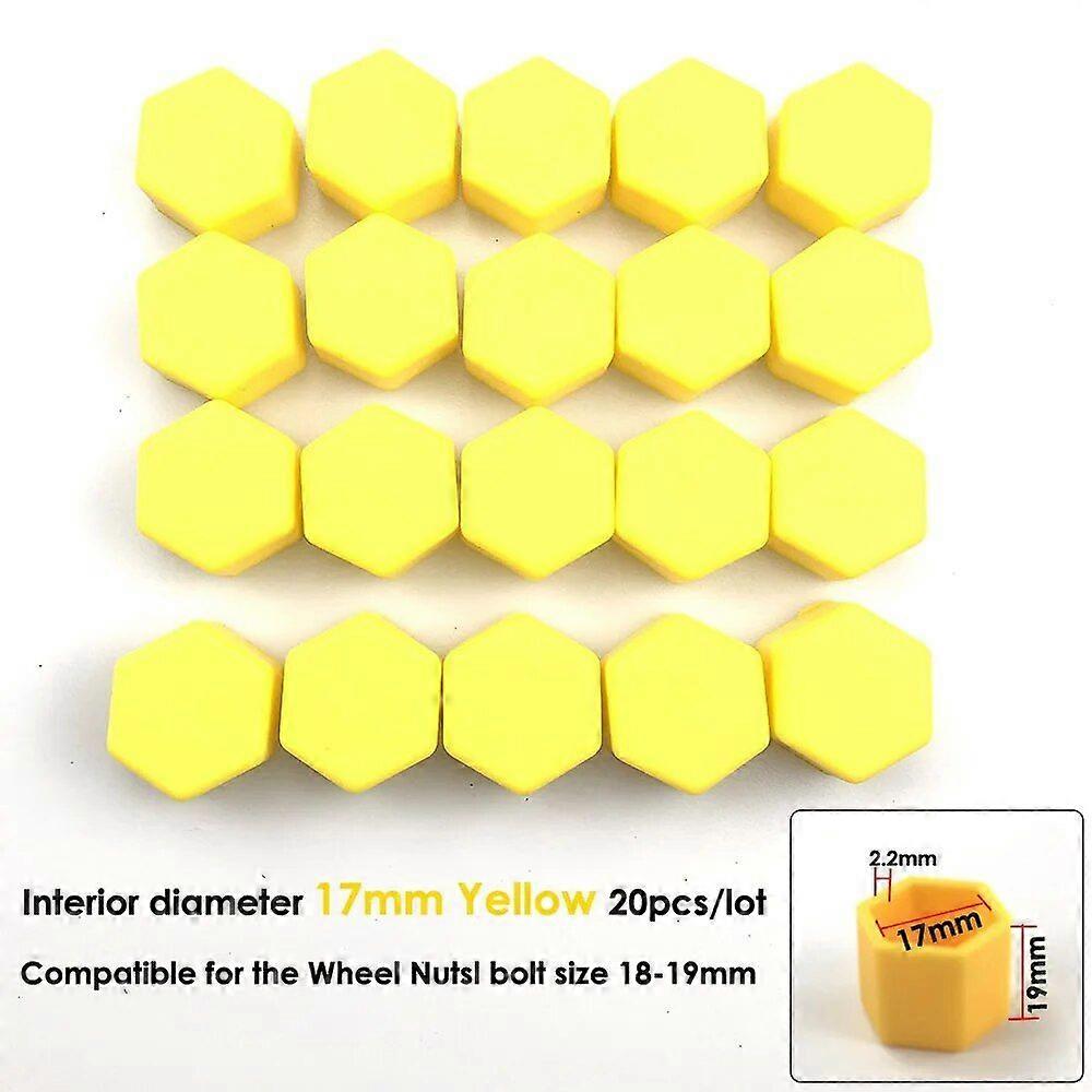 20 יחידות 17 מ"מ 19 מ"מ 21 מ"מ שחור כובעי גלגלים לרכב ברגים כיסויים אומים מגני רכזת גלגל אוטומטי סיליקון עיצוב מכסה בורג נגד חלודה כיסוי