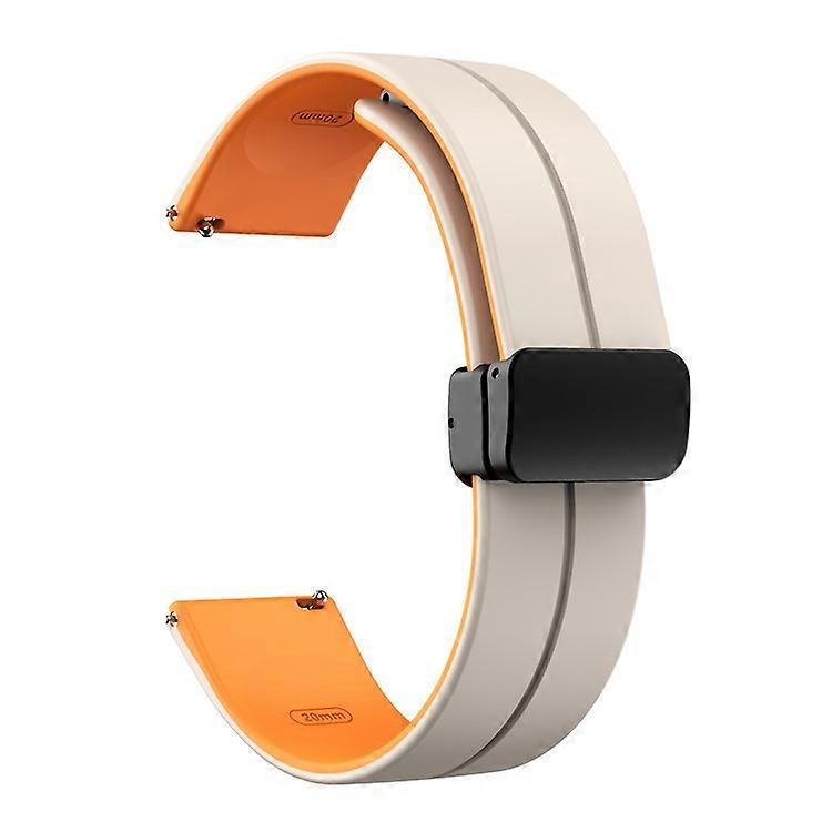 Watch Band Compatible For Huawei Watch 4 / Watch 4 Pro / Watch 3 / Watch 3 Pro , 22mm Silicone Dual Color Strap with Black Magneti