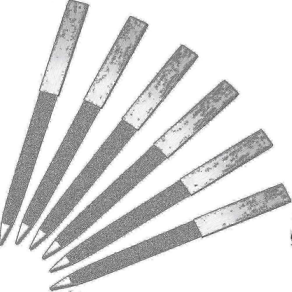 6 Pack Diamond Nail File Acier inoxydable Double Side Nail File Metal File Buffer