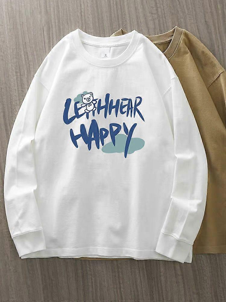 白い綿の婦人服長袖Tシャツ韓国風ラウンドネックボトミングシャツプラスサイズカジュアル秋0GレディースTシャツトップ