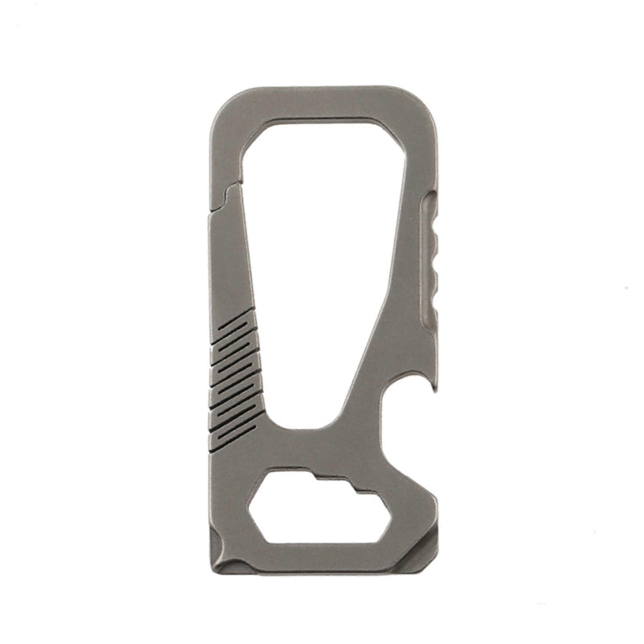 Titanium Alloy Keychain Holder with Mountaineering Clip, EDC Bottle Opener, Multi-Function Key Ring Tool