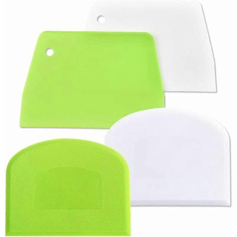 Set of 4 Plastic Dough Scrapers, Pastry Cutter for Bread Making