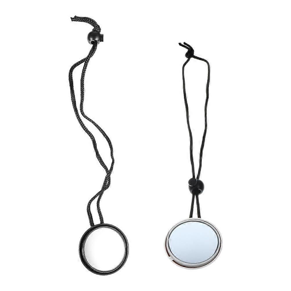 2pcs Adjustable Round Diving Mirror Glass with Rope and Lanyard - Waterproof Rearview Mirror for Scuba Diving Gear