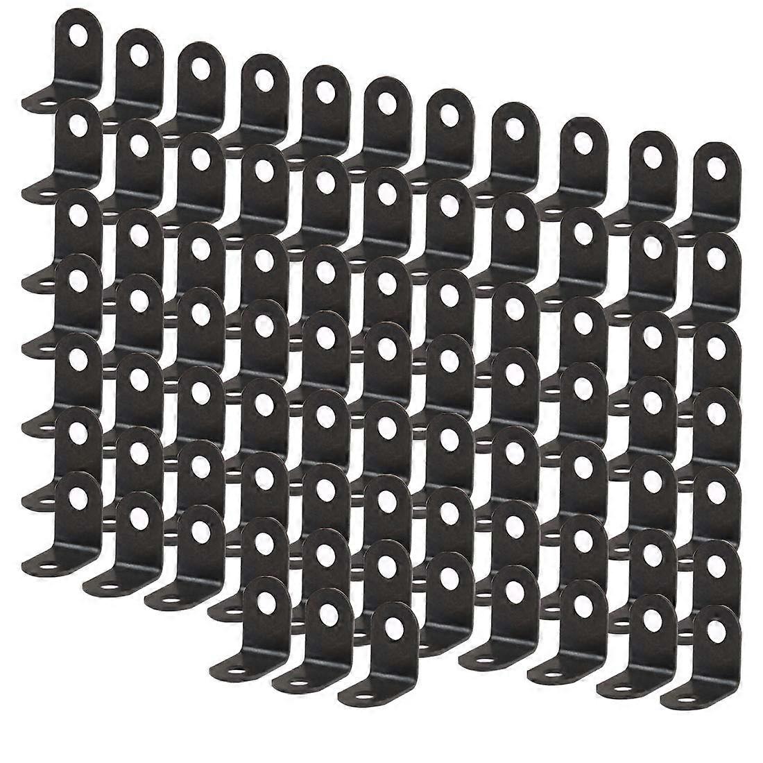 80pcs Angle Bracket Metal 12x12mm Black Corner Brace Fastener L Shaped Angle Right Brackets Corner Protector Shelf Support with Screws for Furniture