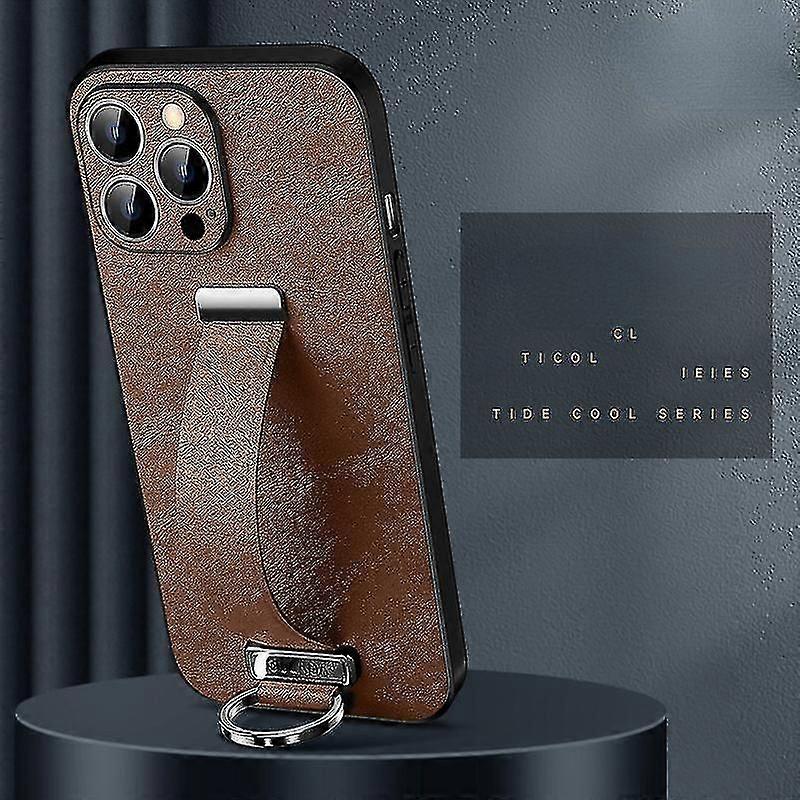 Leather Case Compatible Iphone 14 Pro Max/14 Pro With Wrist Strap Bracelet Stand Adjustable Shockproof