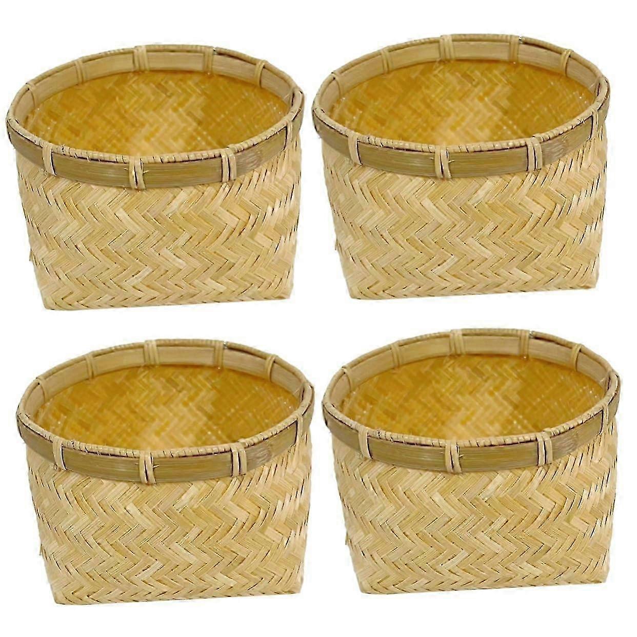 4pcs Storage Basket Organizer Woven Small Baskets Wicker Stackable Storage Bin