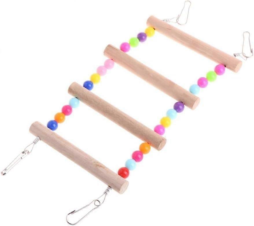 Bird Ladders Climbing Toy for Birds and Parrots, 2Pcs Colorful Hanging Balls with Natural Wood, 4 Ladders