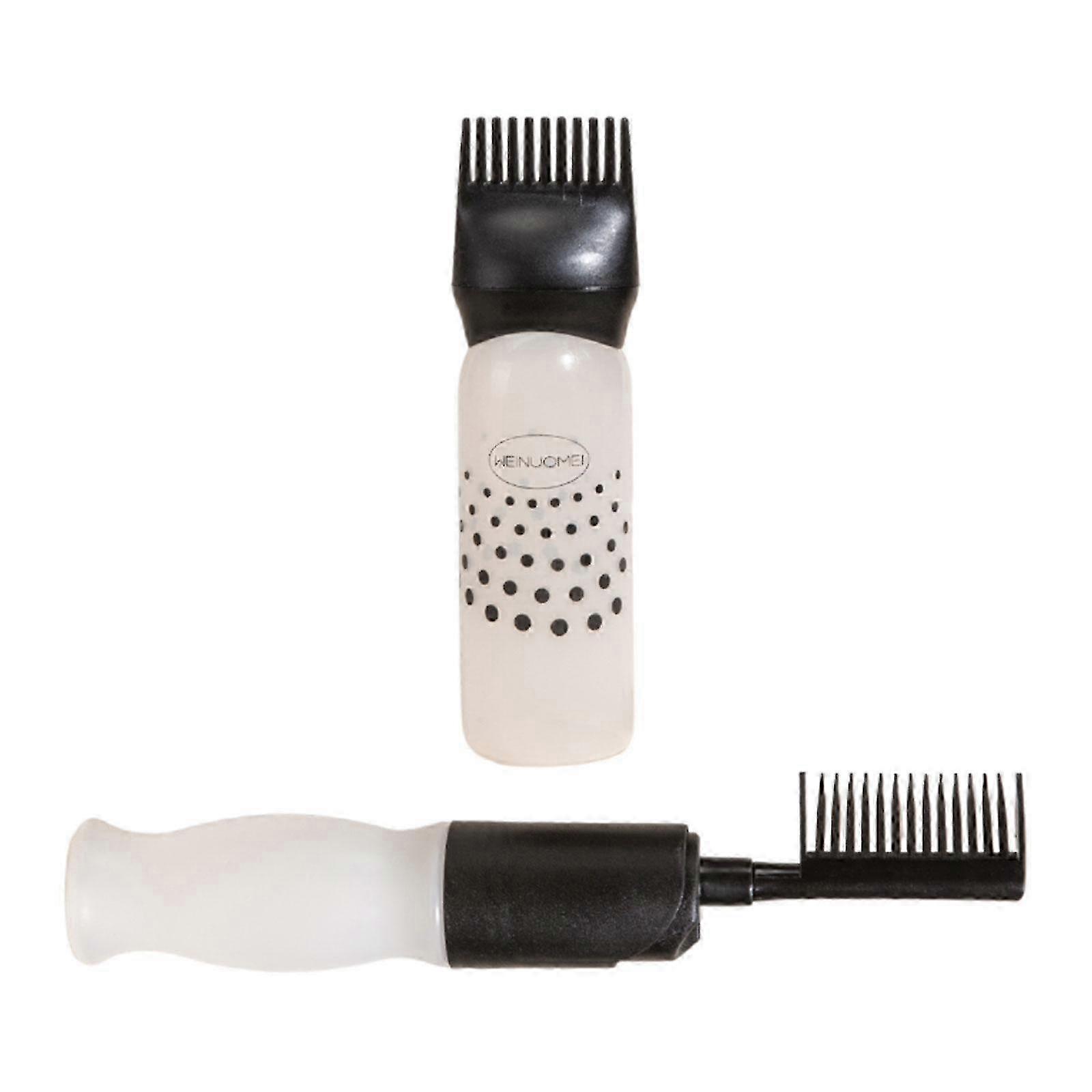 2x 120ml Root Comb Hair Dye Bottles with Graduated Scale, Squeeze Bottle & Brush for Perming Tools, Lightweight