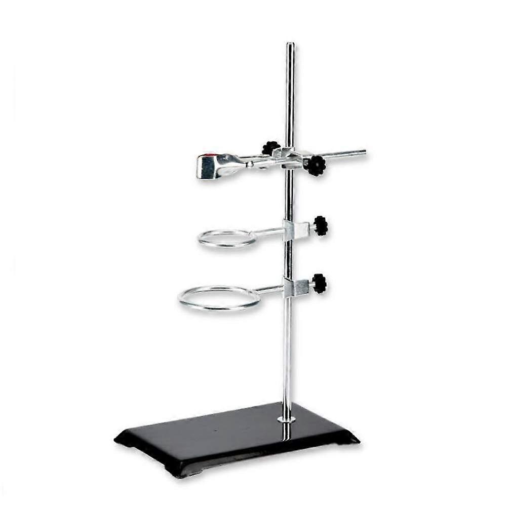 Standard Lab Support Iron Retort Ring Stand Flask Laboratory Stand Set Equipment with 3pcs Clamps (Stand)