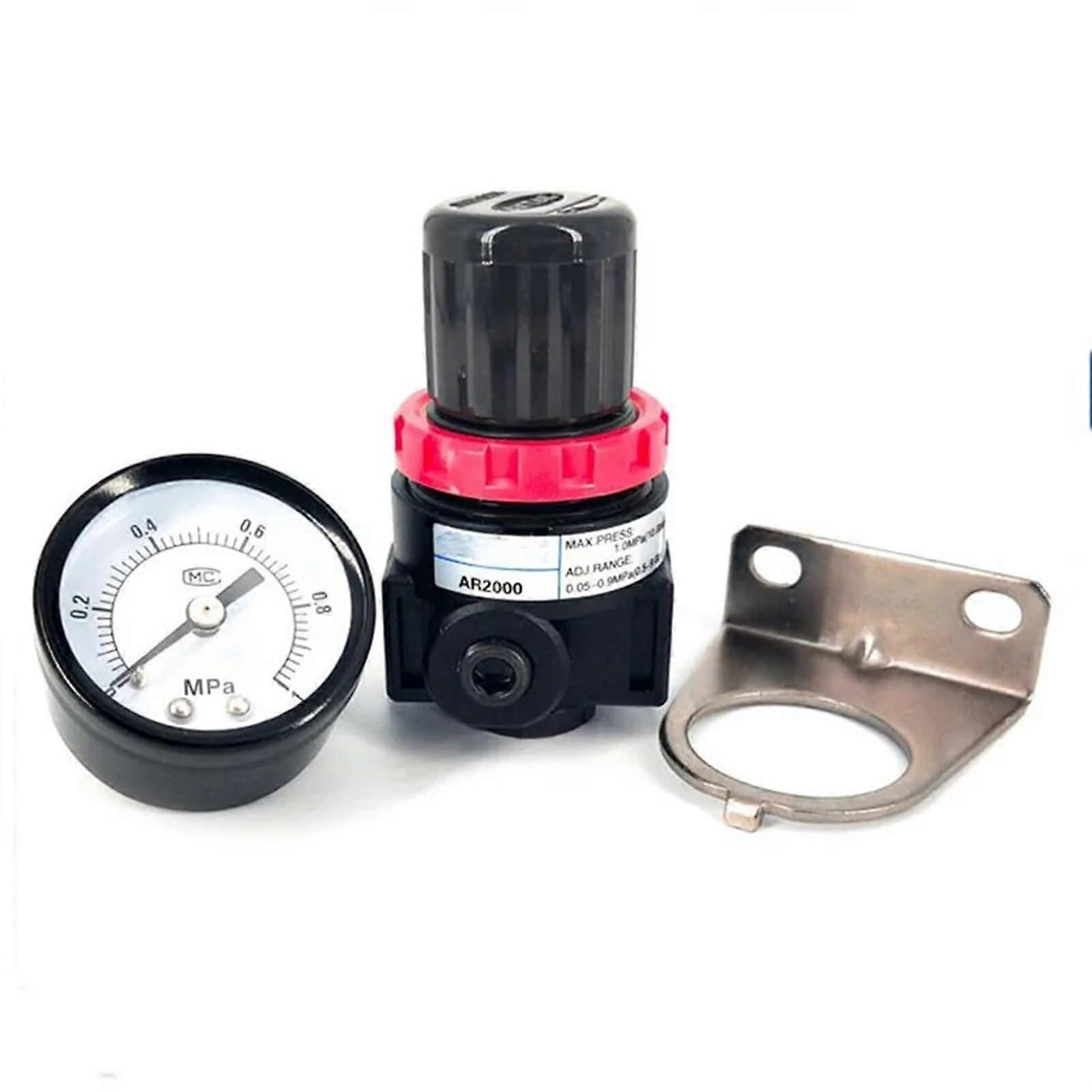 AR2000 Pressure Regulator G1/4 Inch Mini Air Compressor Control Valve with Gauge and Fittings 10mm Specifications