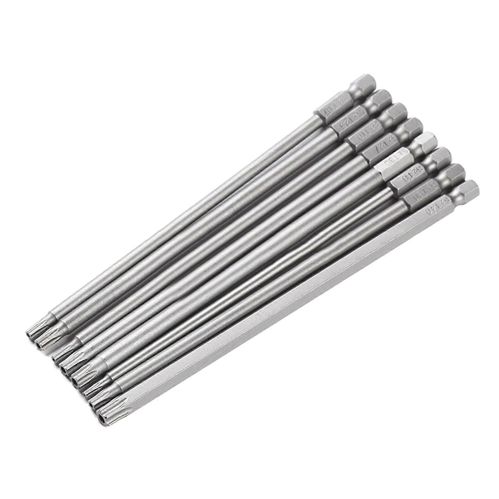 Durable 8Piece Long Torx Head Screwdriver Bit Set Magnetic Tamper Proof Bit for Easy & Efficient Operation 5.91inch