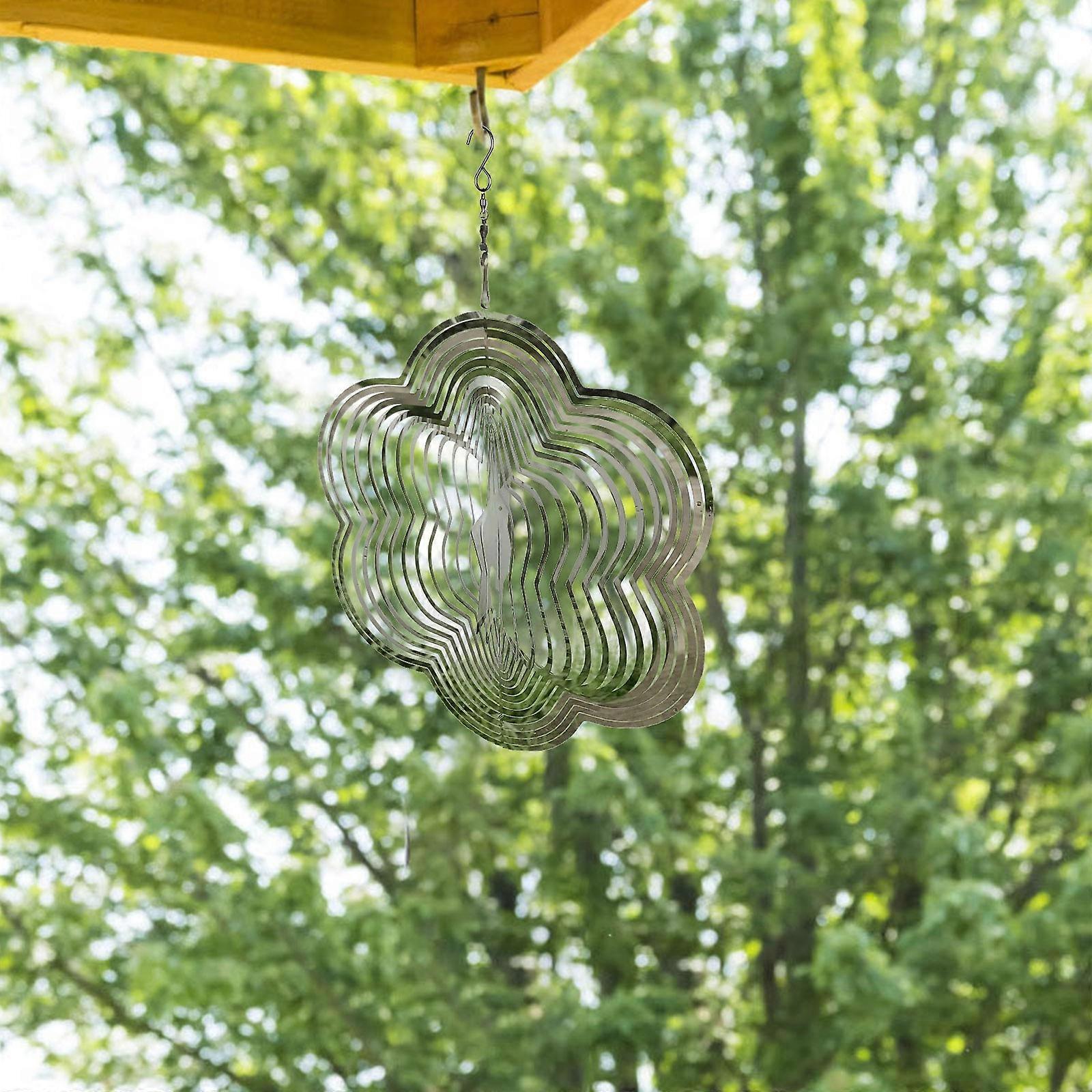 3D Flowing-Light Effect Decor House Hanging Decoration Gifts Silver Round Shape