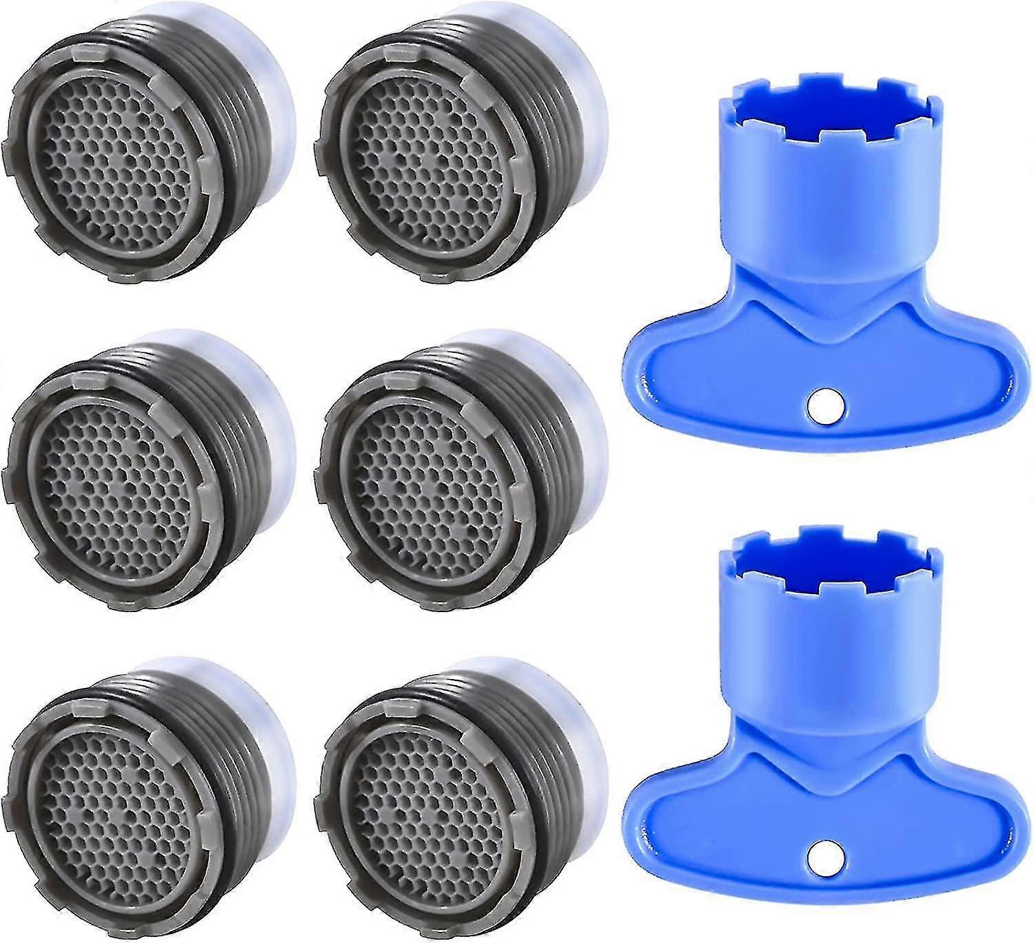 6-Pack M18.5 Faucet Aerator, Water Saving Sink Spout with 2 Wrenches, Starligh Plastic