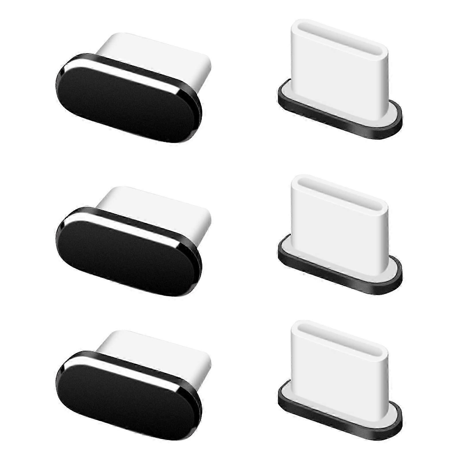 6 PCS Anti Dust Plugs para Porta Tipo-C, Compatível com Smartphones e Tablets Huawei Android