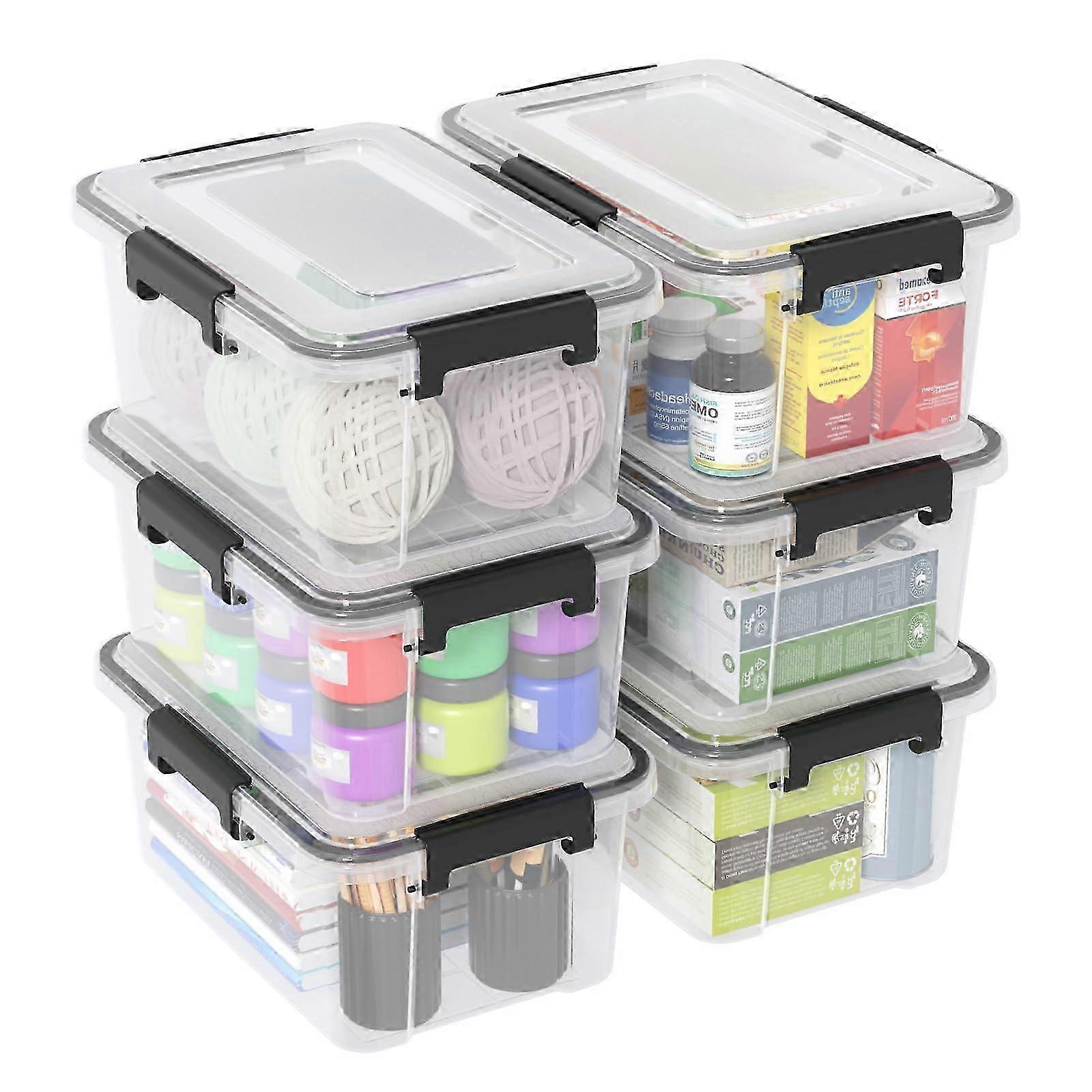 12 Pack Clear Latching Storage Bins