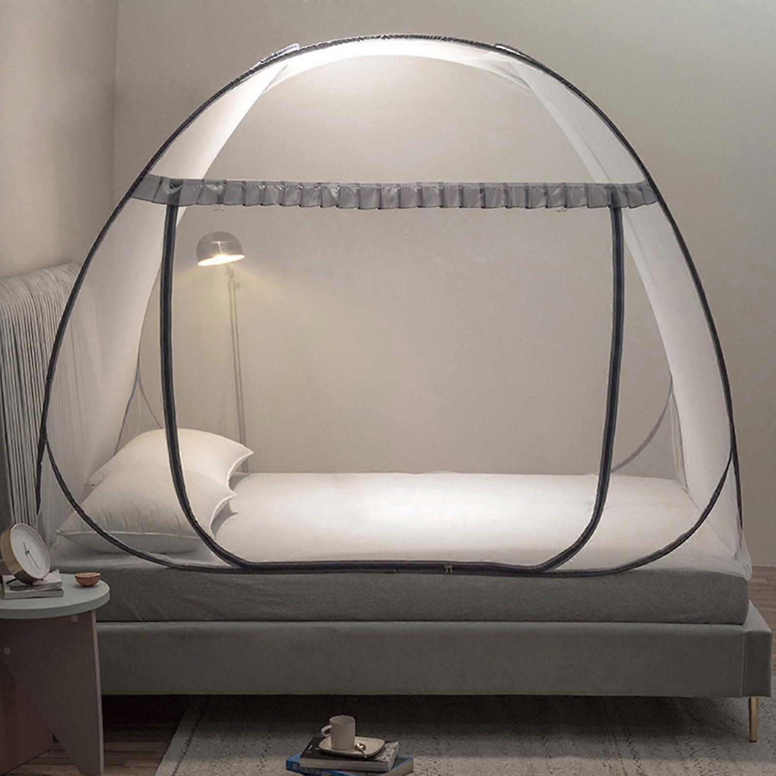 Ultralight popup mosquito net bed with adhesive hooks, 150x200cm B