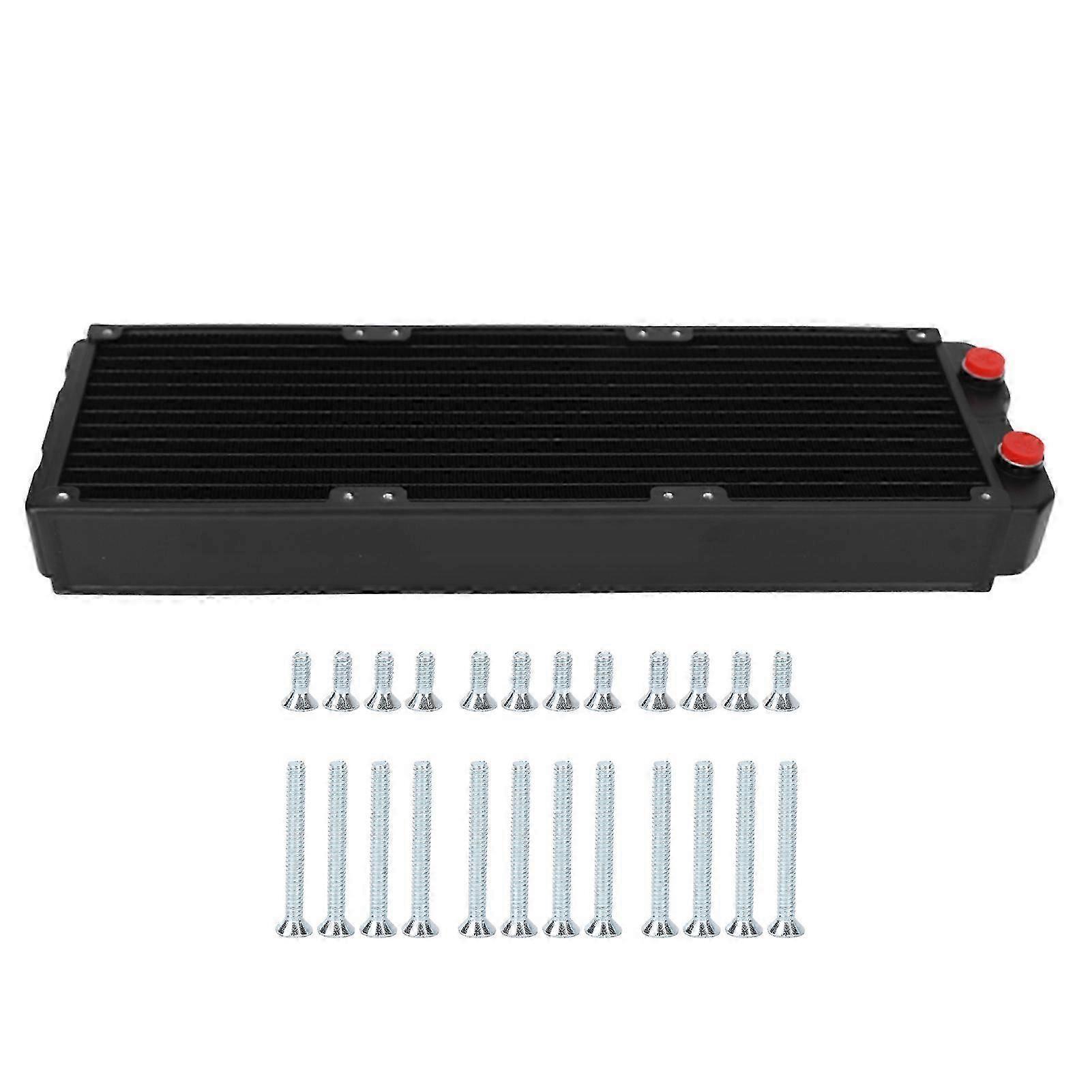 Double Layer Aluminum Computer Water Cooling Radiator with 24 Pipes and G1/4 Thread Interface for 12cm Fan Compatibility