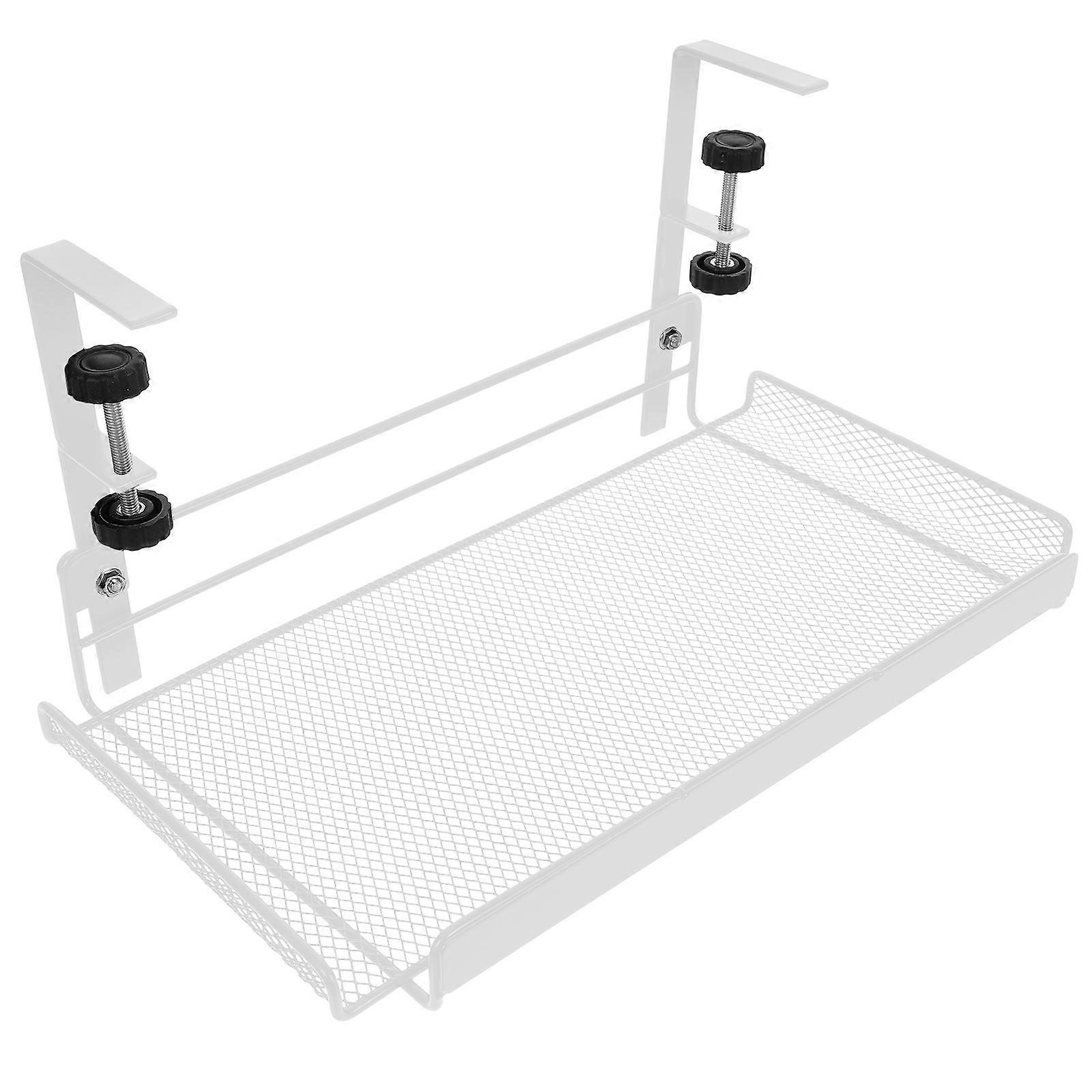 Adjustable Under Desk Storage Organizer Clamp File Basket for Documents and Office Organization   Space Saving Wire Basket for Efficient Workspace