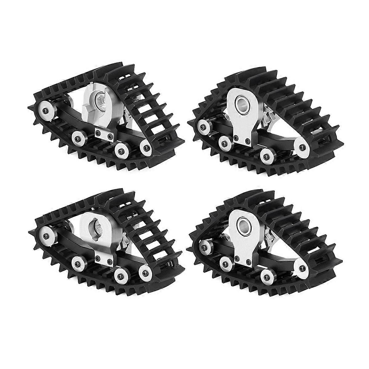 4Pcs Snow Tires Sets Carload Tracks Wheel Sandmobile Conversion for 1/18 RC Crawler Car -4M Accesso