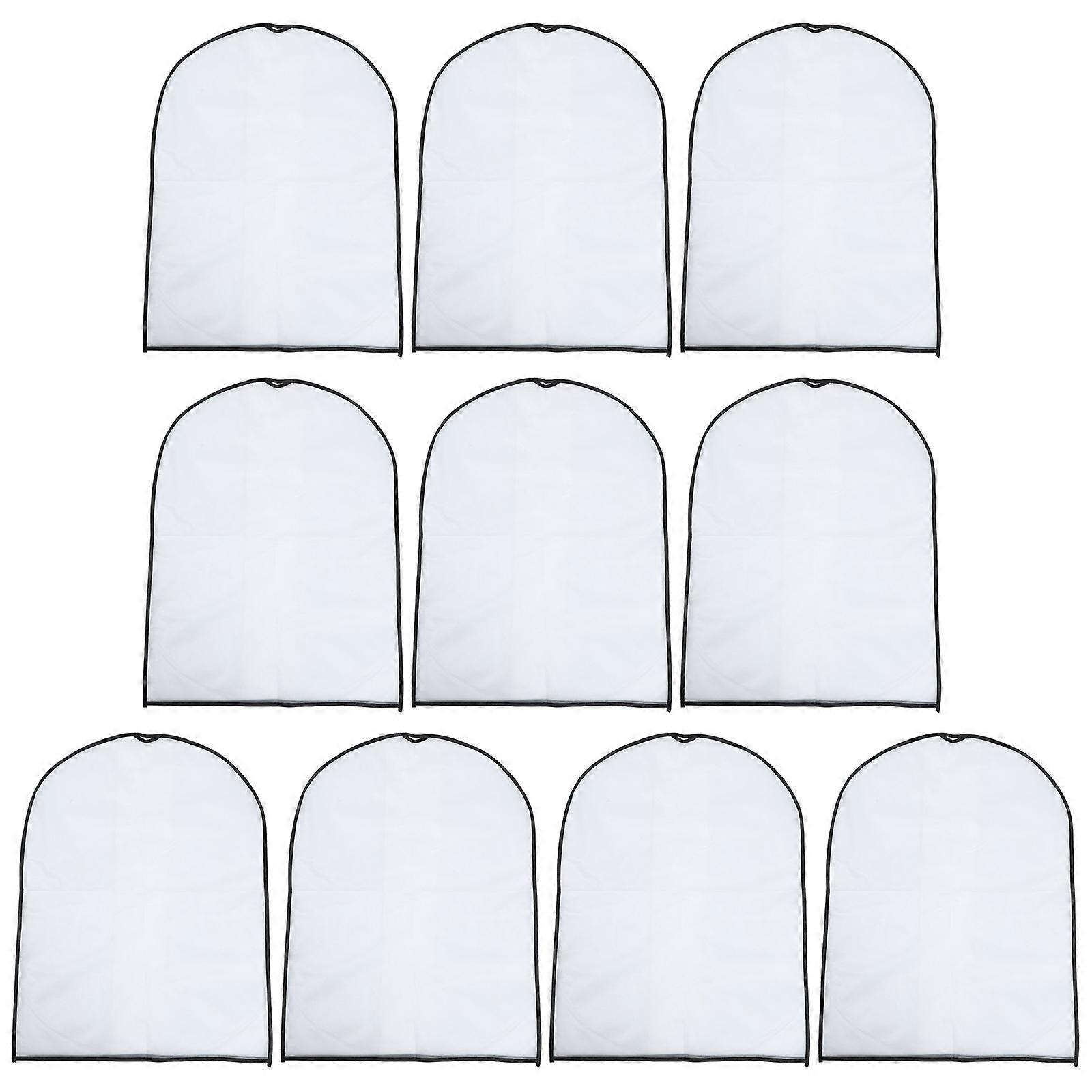 10pcs Transparent Dustproof Eva Clothes Covers with for Home Hanging Garments, Lightweight Reusable Wardrobe Storage Bags for Coats and Suits