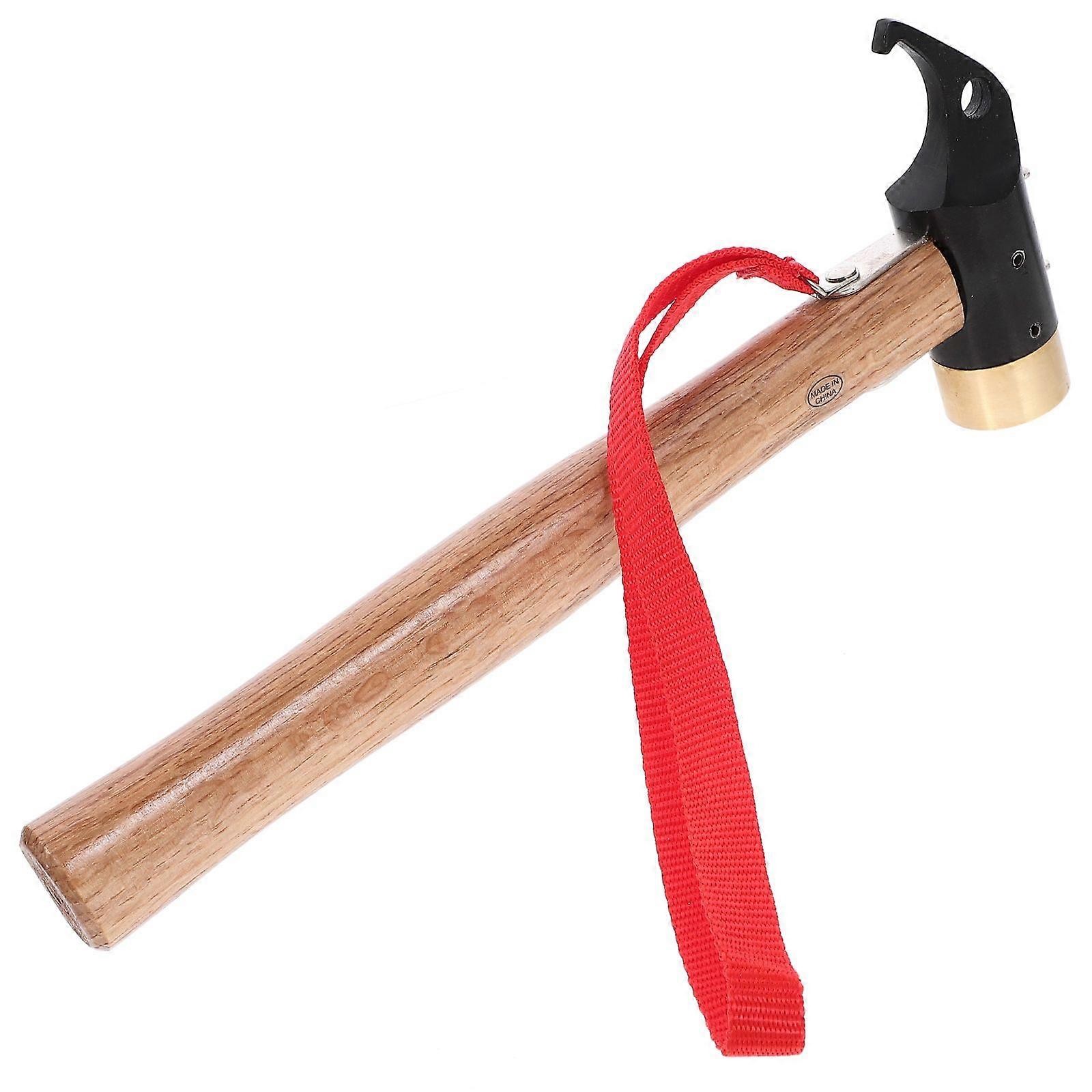 キャンプ真鍮ペグ真鍮ハンマー、テントステーク用銅ヘッド付き - サイズS