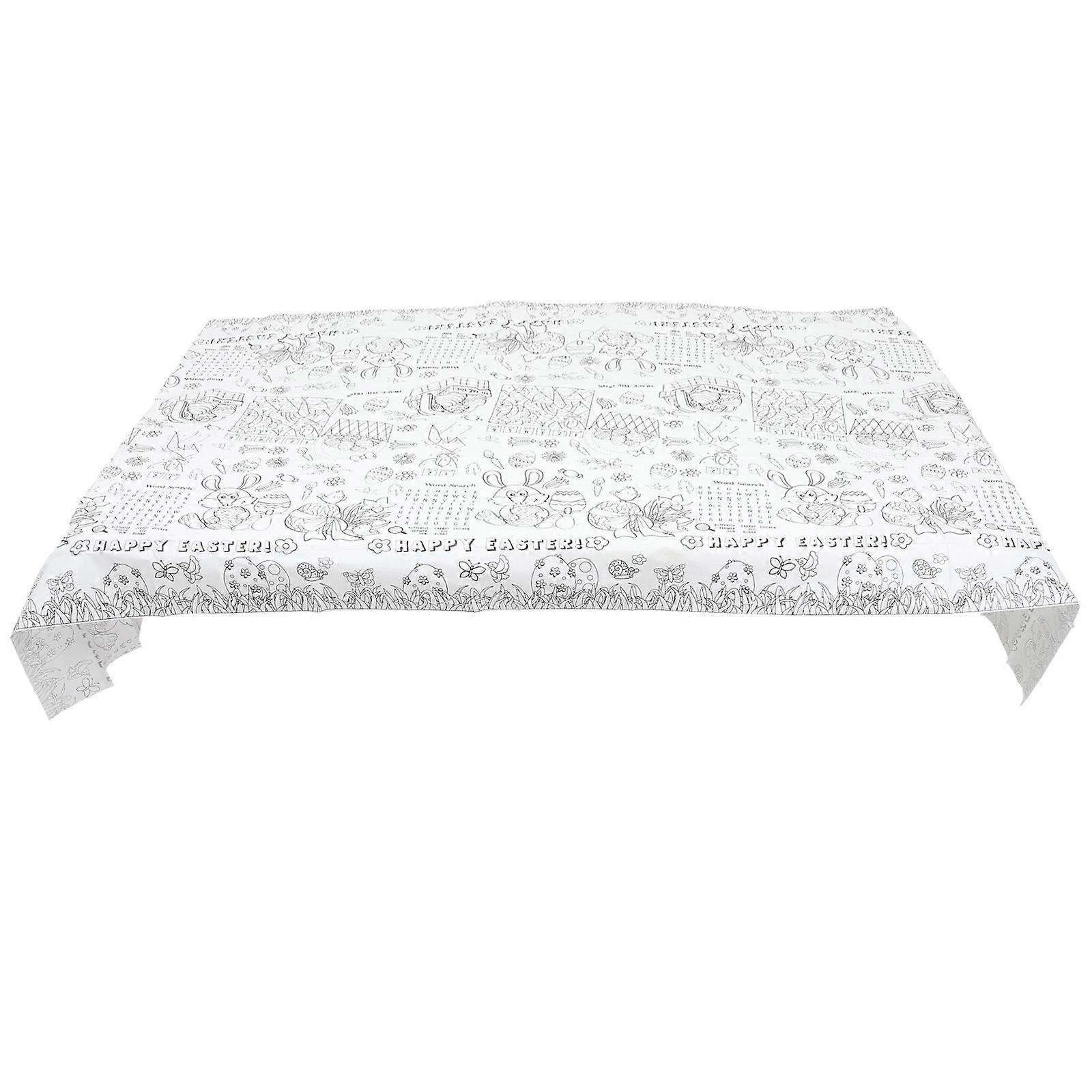 Rectangle Tablecloth Easter Paper Waterproof As Shown 274.00X137.00X0.05CM For Classroom Entertainment 1Pack