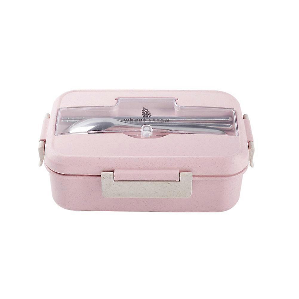 Tableware Lunch Box Pink Rectangular Shape Adult Use Office Use Student Lunch Box 1000ml 1Pcs