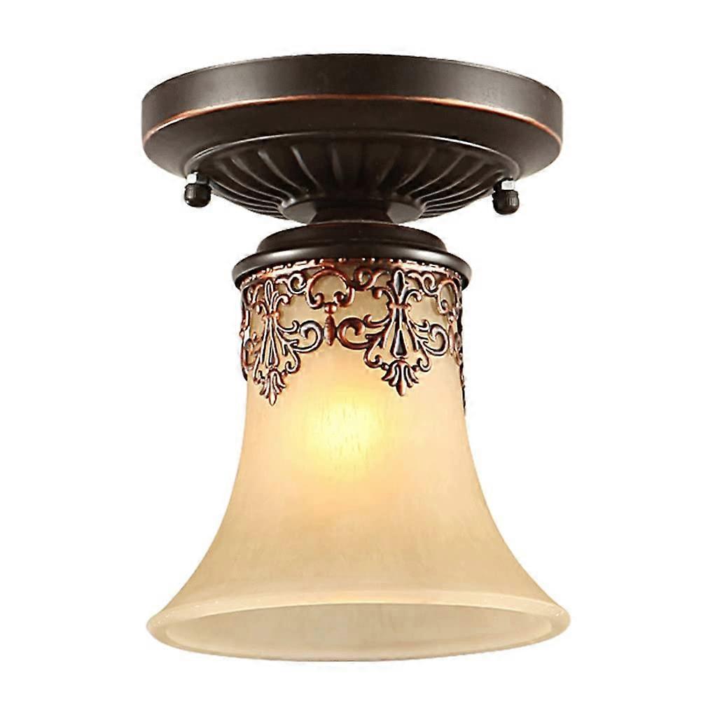 Modern Ceiling Light Mini American Style Rustic Resin Carved Home Lamp