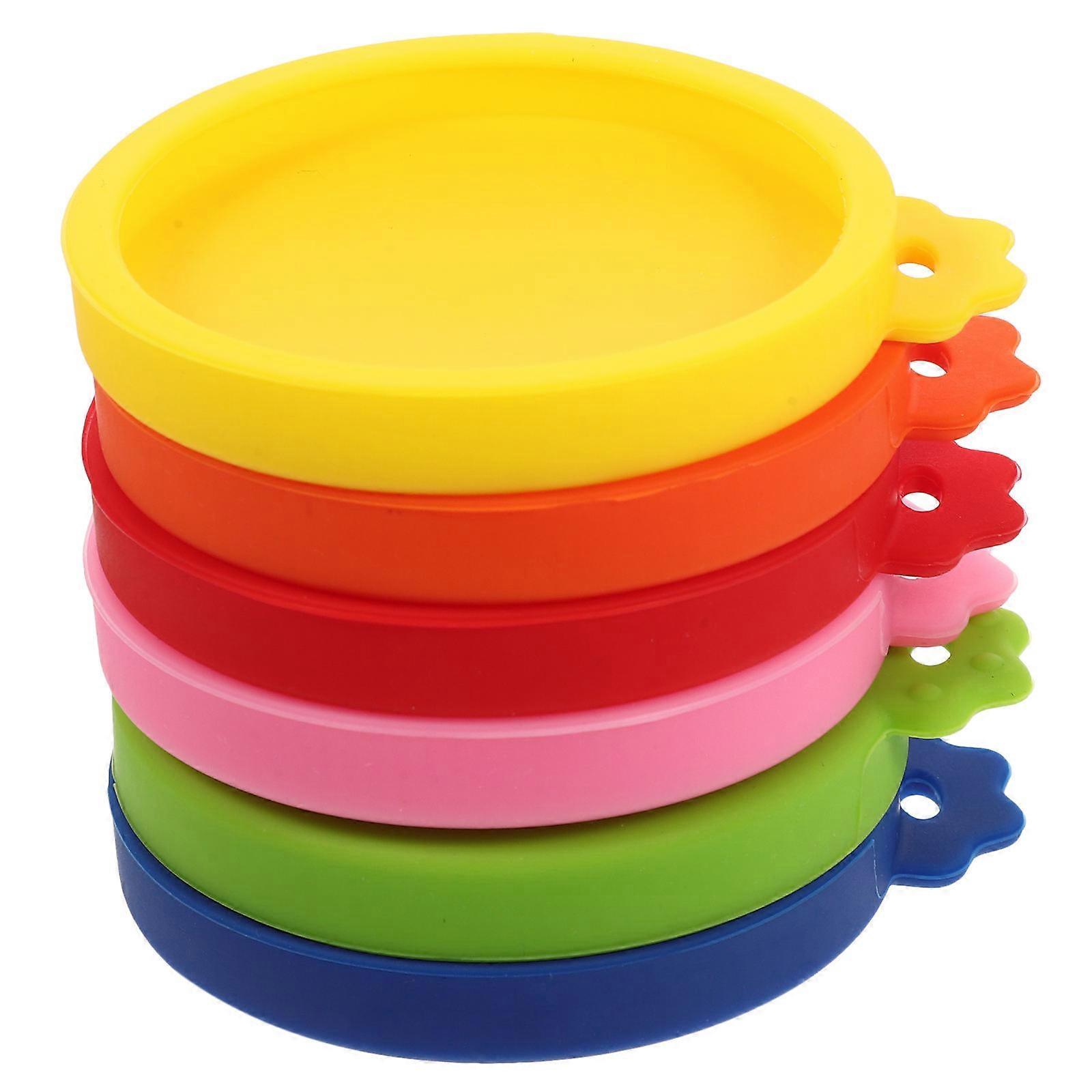 Can Lids for Food Silicone Sealing Lid Yogurt Jars Sauces and Juices Round Shape 6Pcs