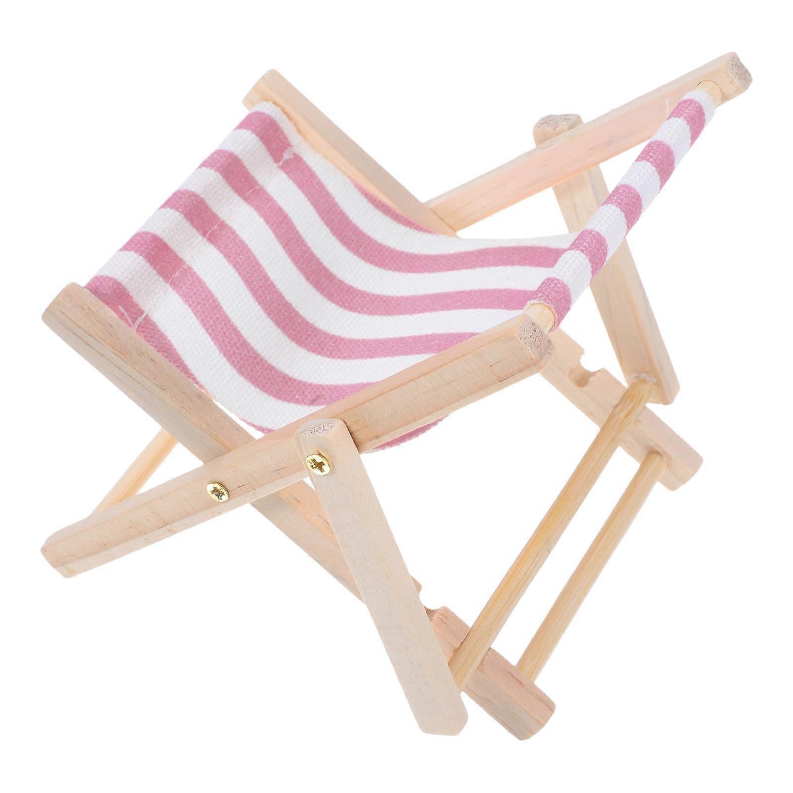 Summer Beach Decoration Mobile Phone Holder Tablet Bracket Wood Canvas Beach Chair Design Sofa Use Stable Placement 1Set