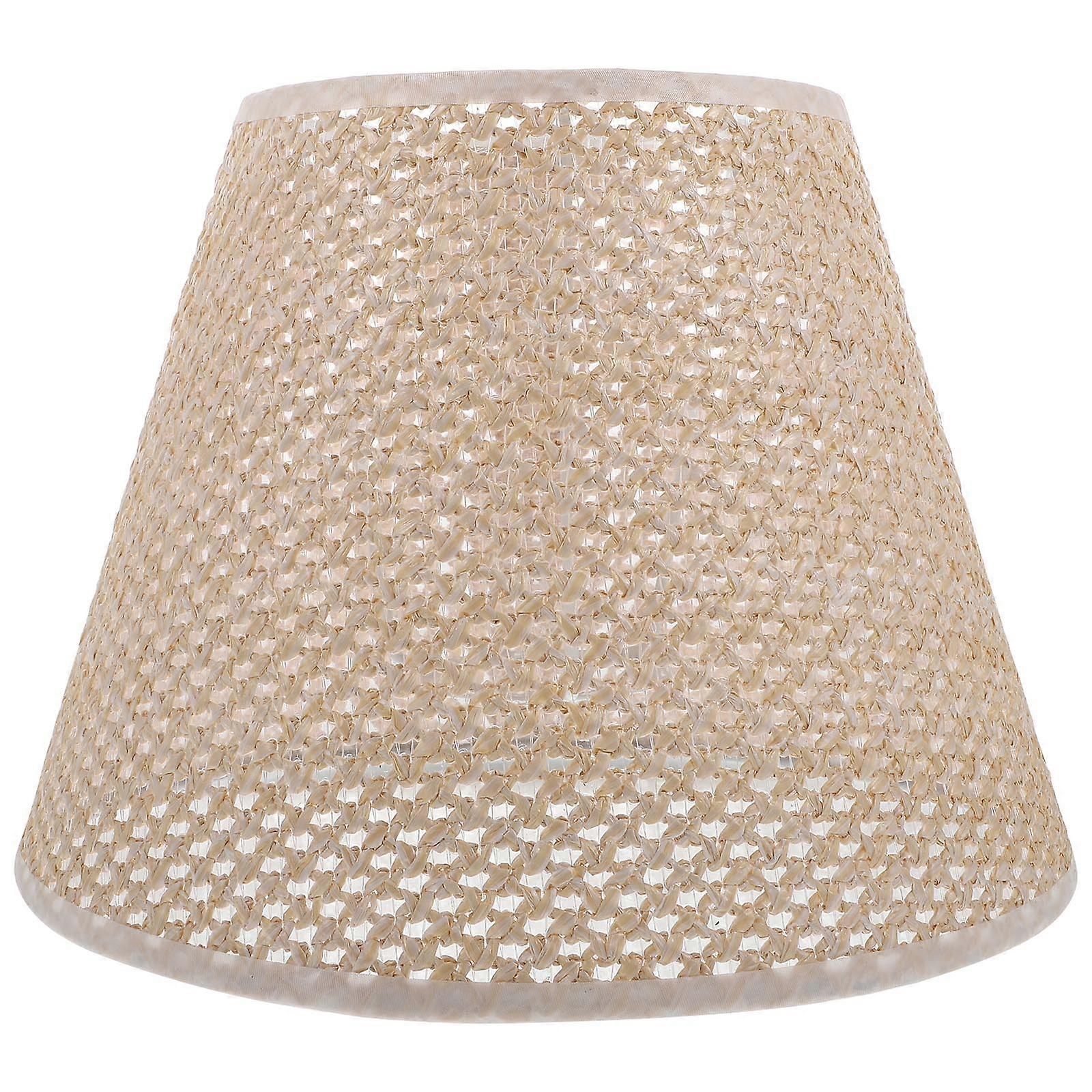 Golden E27 Manual Imitation Rattan Woven Lampshade Accessory For House Owners 1Pc