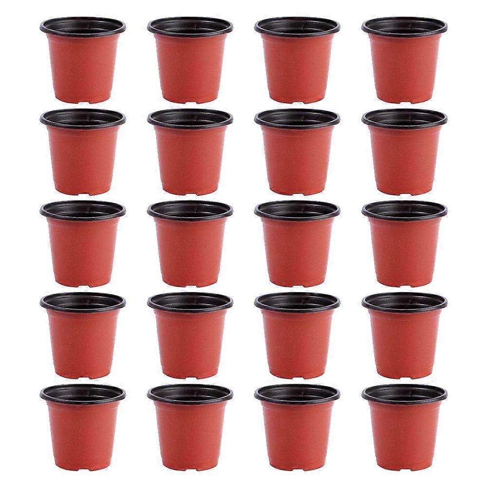 Durable Plastic Plant Pots with Drainage Holes for Garden Brown Color 20pcs Lightweight and Easy to