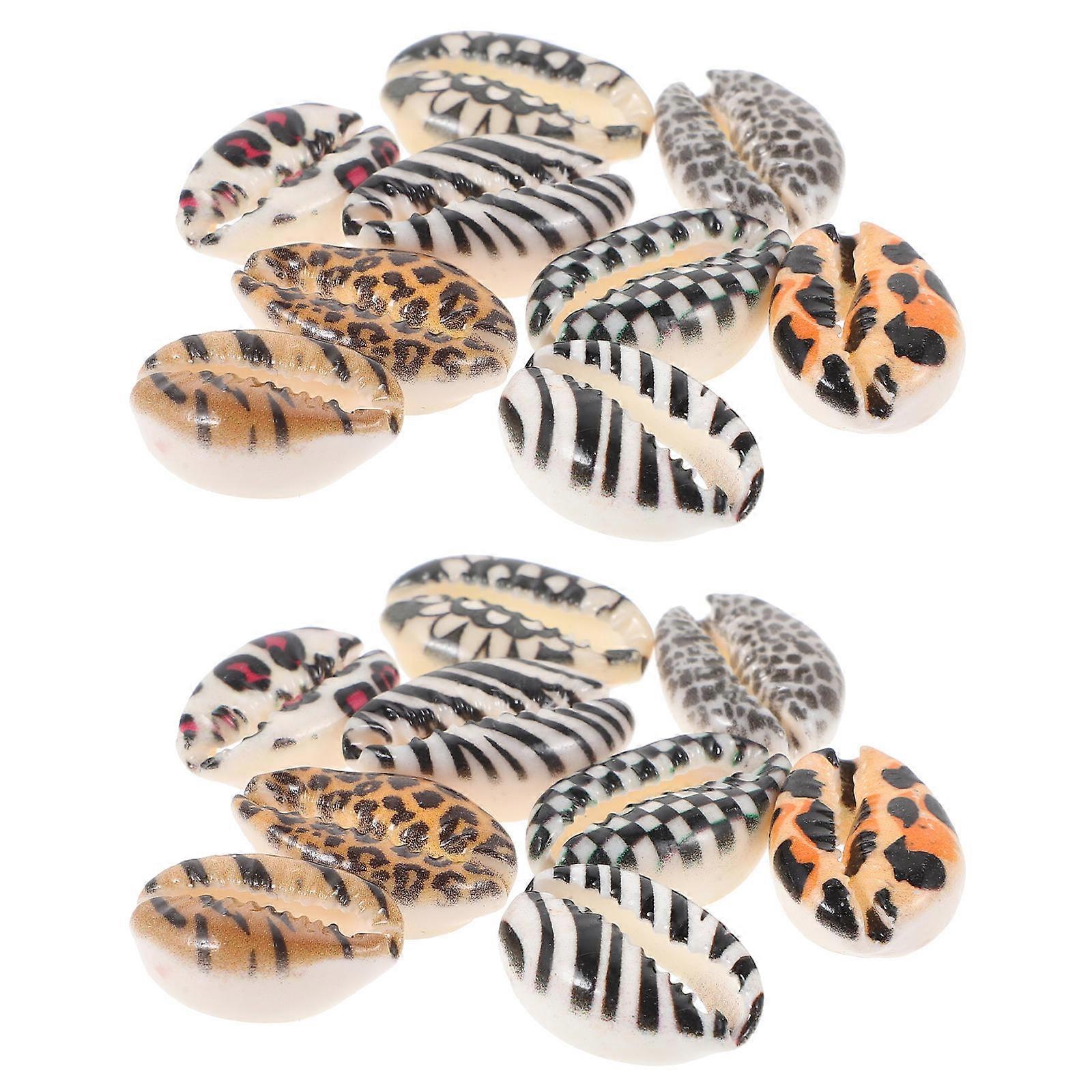 Diy Conch Decoration Shell Pendant Beach Party Accents Checkerboard Pattern 20Pcs Set